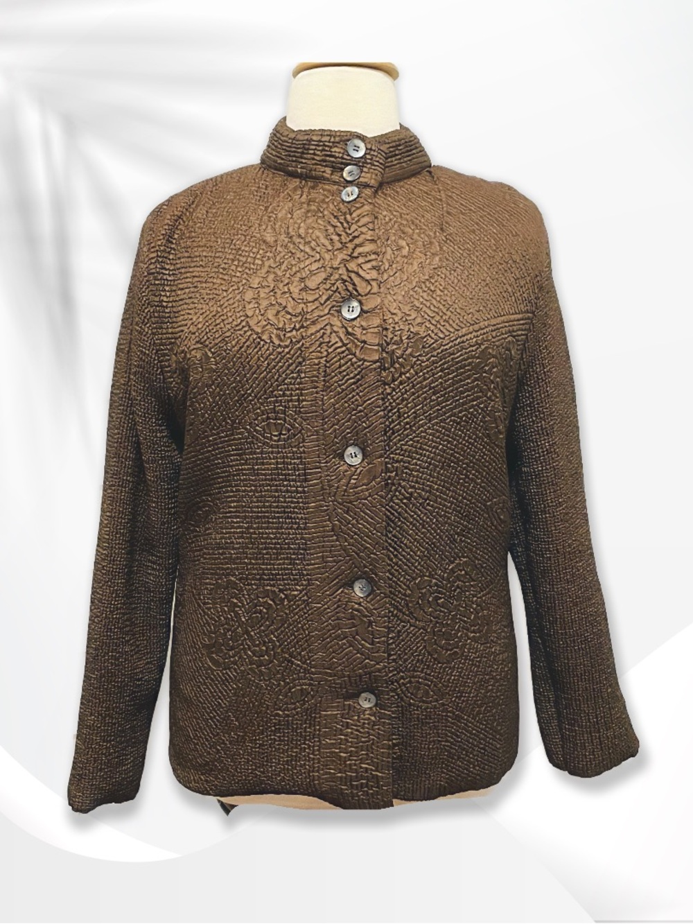 Carole Little Reversible Quilted Button-Up Jacket XL